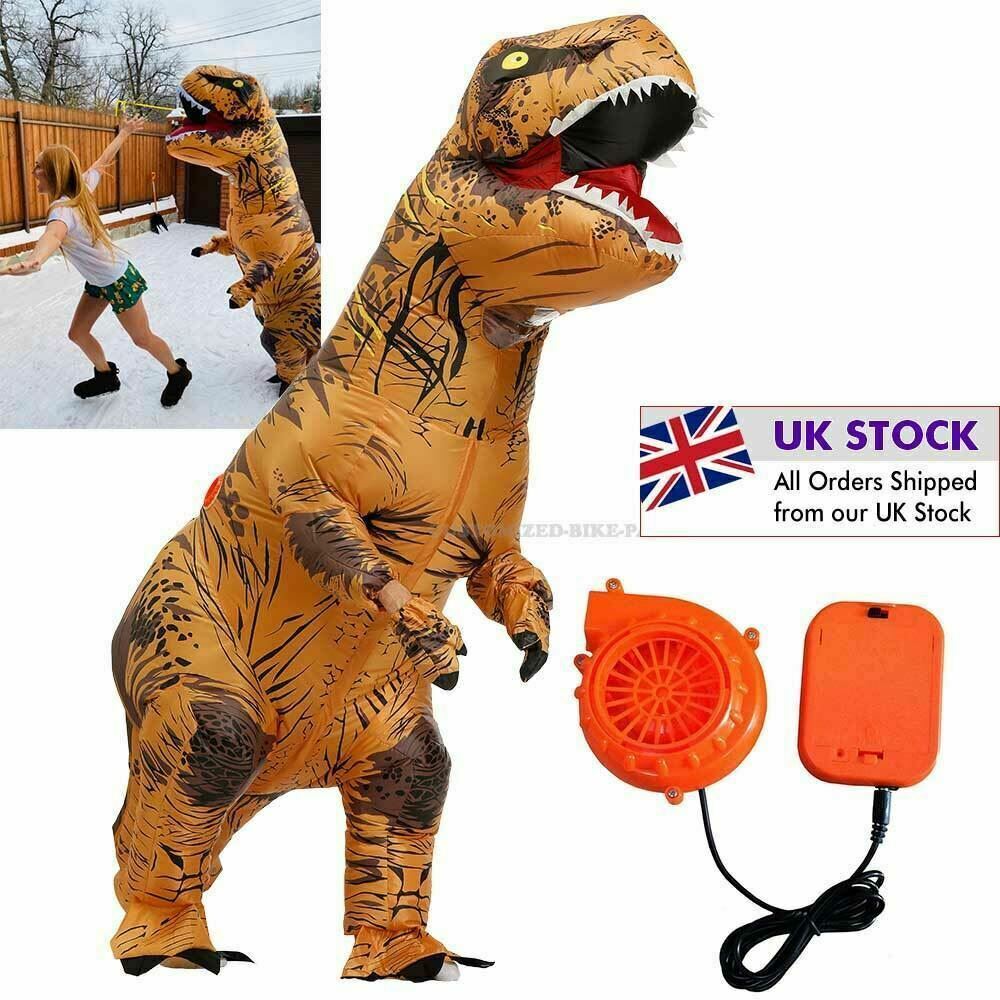 Kids Inflatable Halloween Party T-REX Dinosaur Costume Blowup Outfit