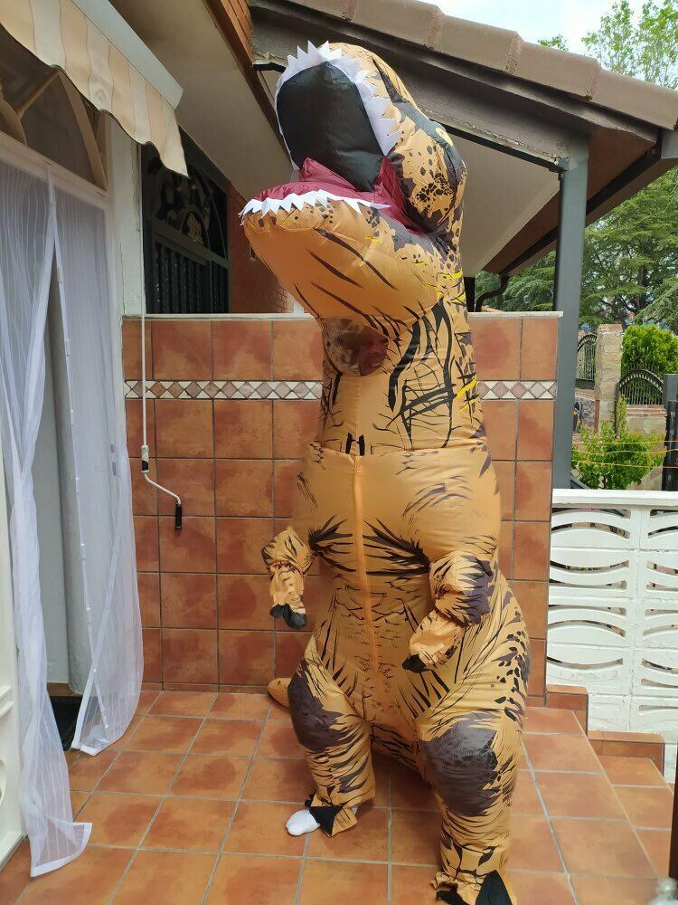 Kids Inflatable Halloween Party T-REX Dinosaur Costume Blowup Outfit