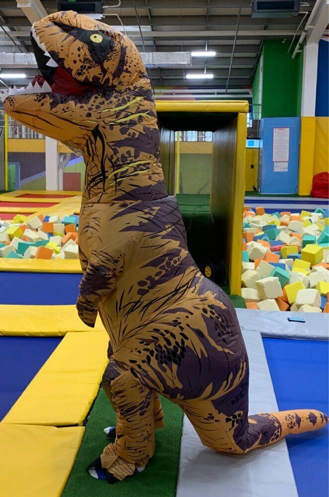 Kids Inflatable Halloween Party T-REX Dinosaur Costume Blowup Outfit