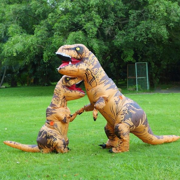 Kids Inflatable Halloween Party T-REX Dinosaur Costume Blowup Outfit