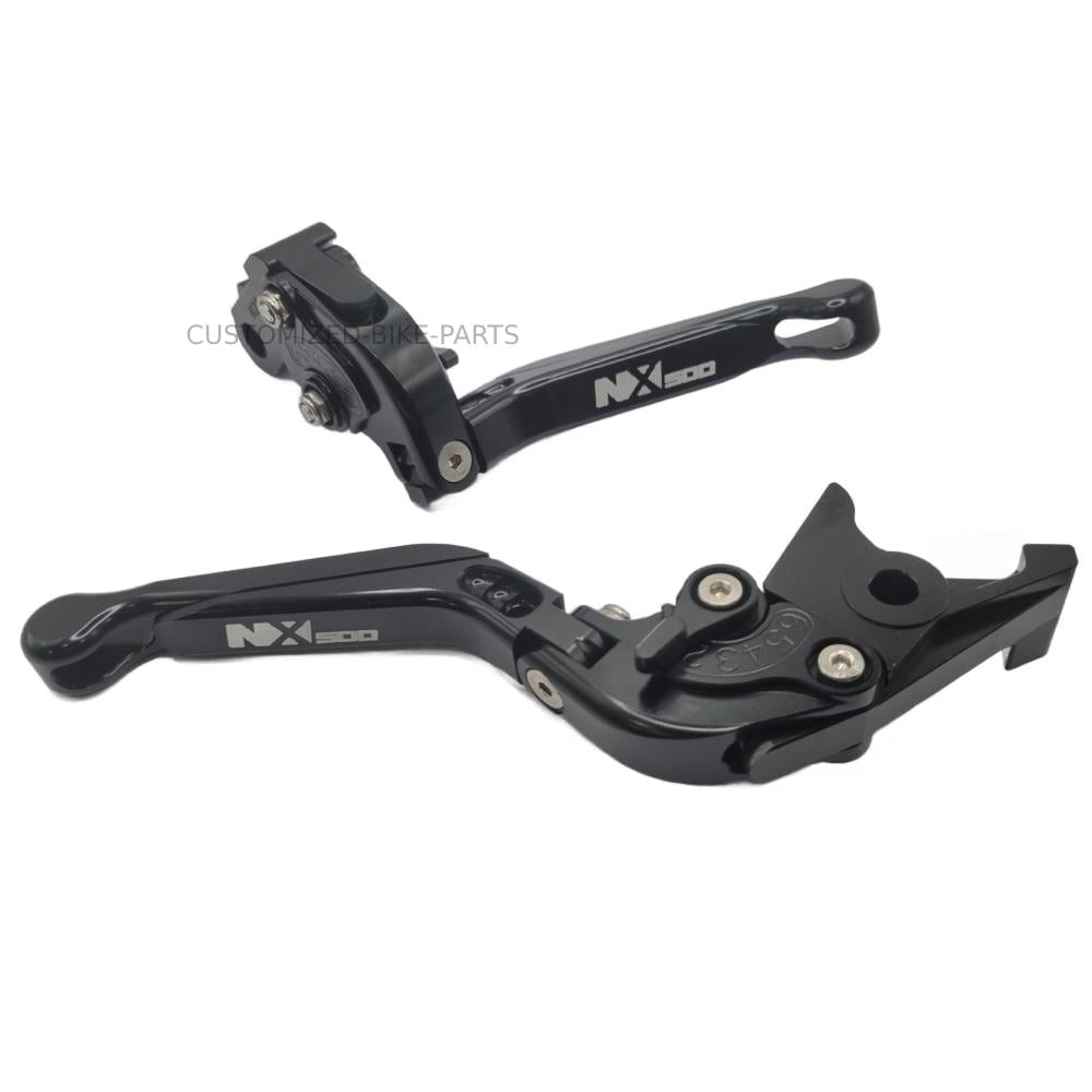 Black Adjustable Extendable Brake & Clutch Levers - Honda NX500 2024-2026