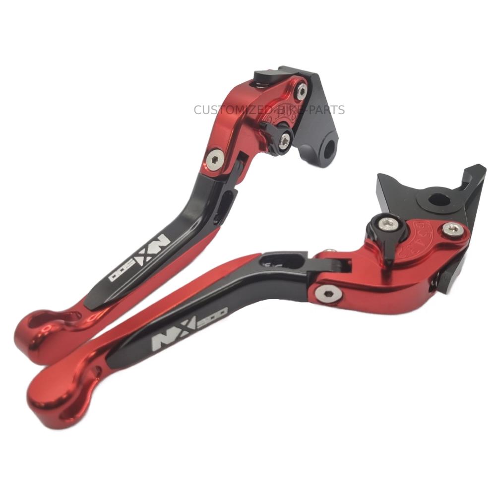 Red / Black Adjustable Extendable Brake & Clutch Levers - Honda NX500 2024-2026