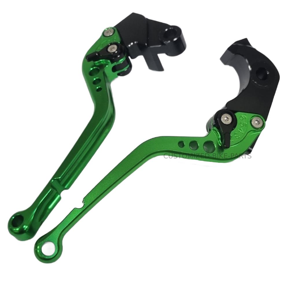 Long Green Clutch & Brake Levers For Kawasaki Z750R 2011-2012
