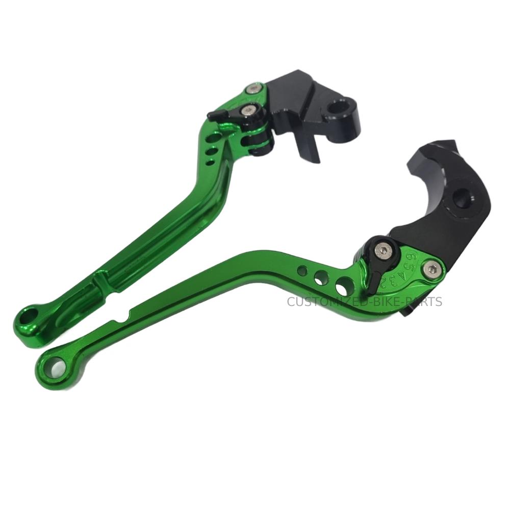 Long Green Clutch & Brake Levers For Kawasaki Z750R 2011-2012