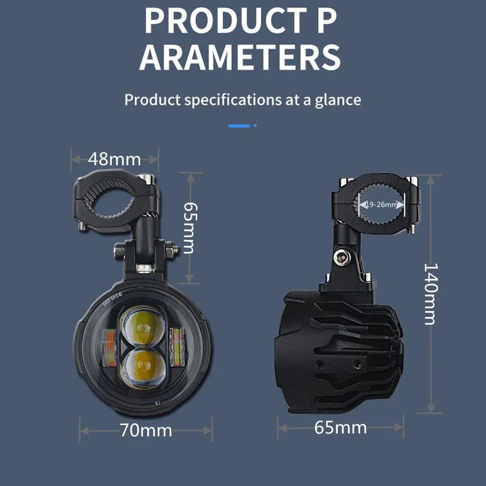 Complete 100W LED Auxiliary Spot Fog Light Assembly Kit - BMW R1250GS / R1200GS