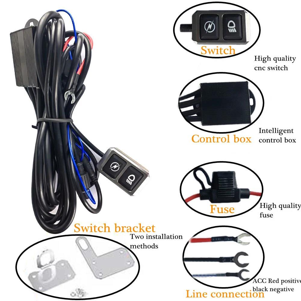 Complete 100W LED Auxiliary Spot Fog Light Assembly Kit - BMW R1250GS / R1200GS