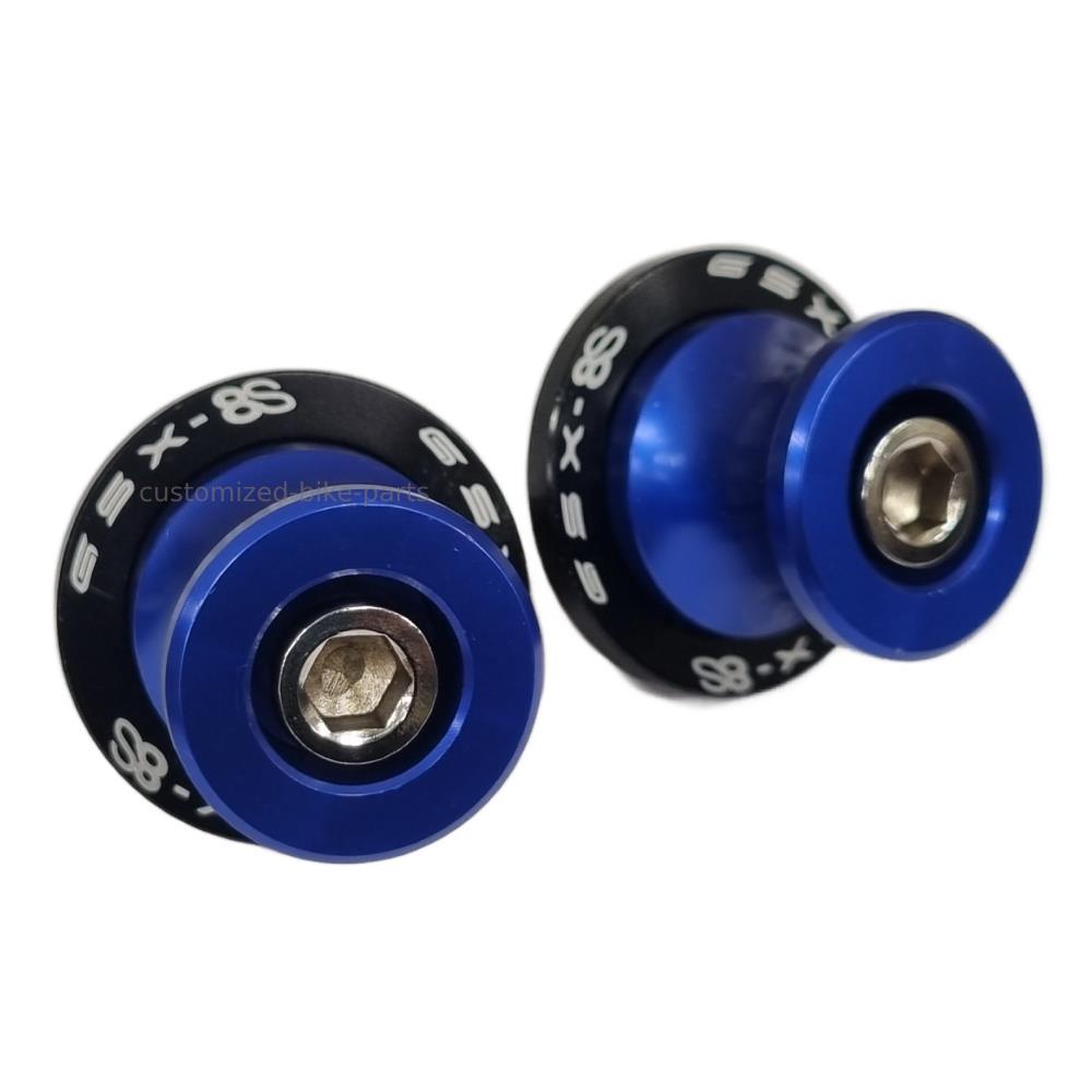 Blue Rear Swingarm Spools Paddock Stand Bobbins - Suzuki GSX-8S 2023-2025