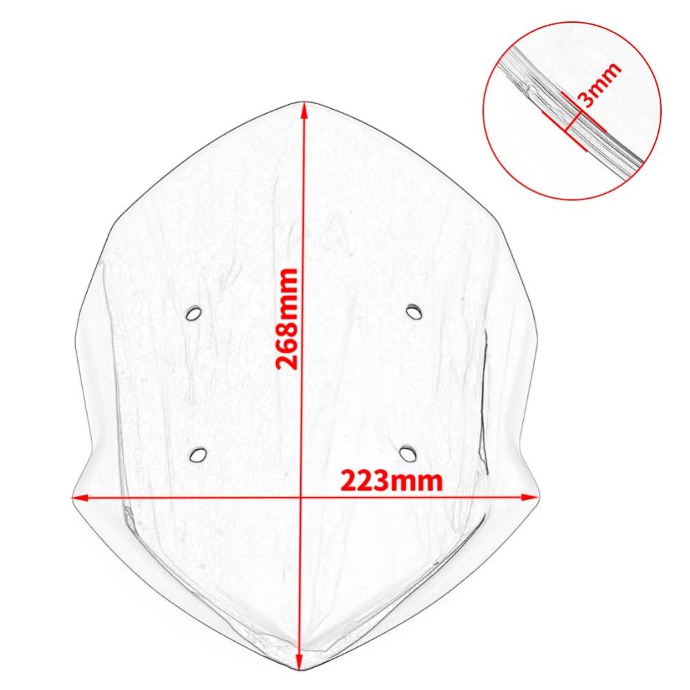 Motorcycle Light Smoke Windscreen Windshield Screen - Kawasaki Z125 2019-2025