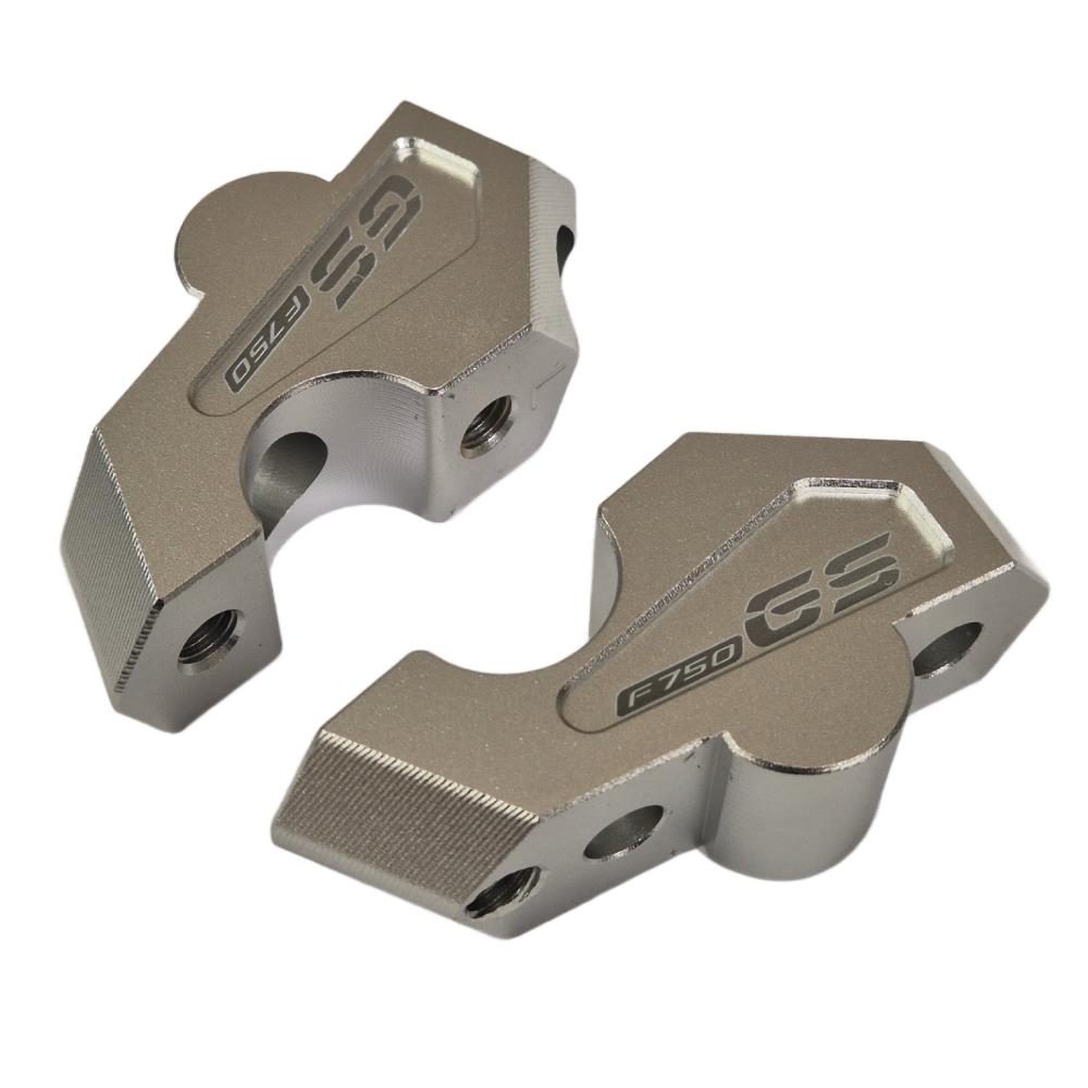 Off-Set Silver Handlebar Mount Risers Clamp - BMW F750GS 2018-2024