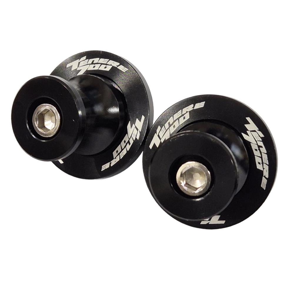 Black Rear Swingarm Spools Paddock Stand Bobbins - Yamaha Tenere 700 2019-2025