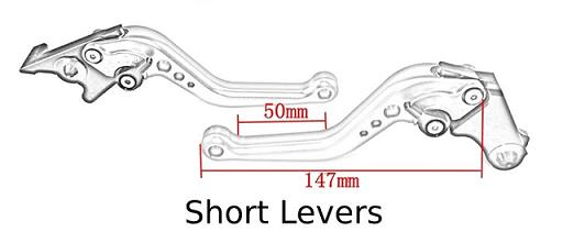 Short Black Clutch & Brake Levers For Yamaha MT-07 2014-2026