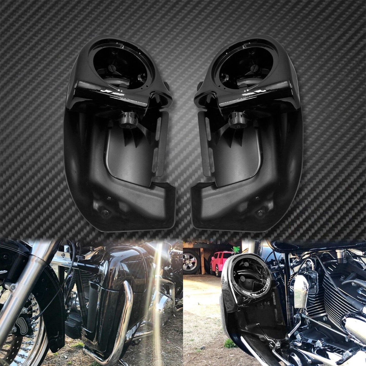 Lower Vented Leg Fairings for Harley Touring 1983-2013 w/ Speaker Grills