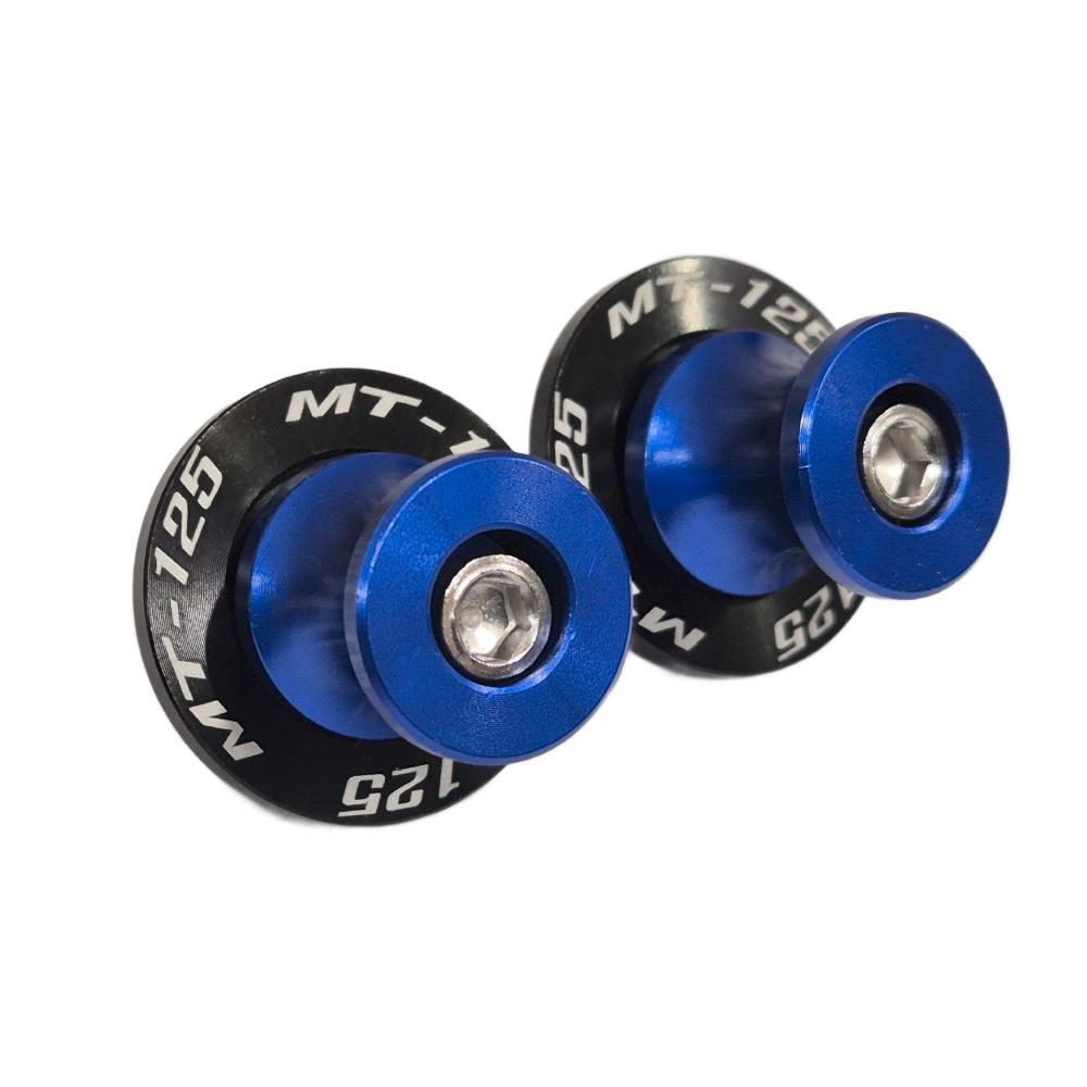 Yamaha MT-125 2014-2026 Blue Rear Swingarm Spools Paddock Stand Bobbins