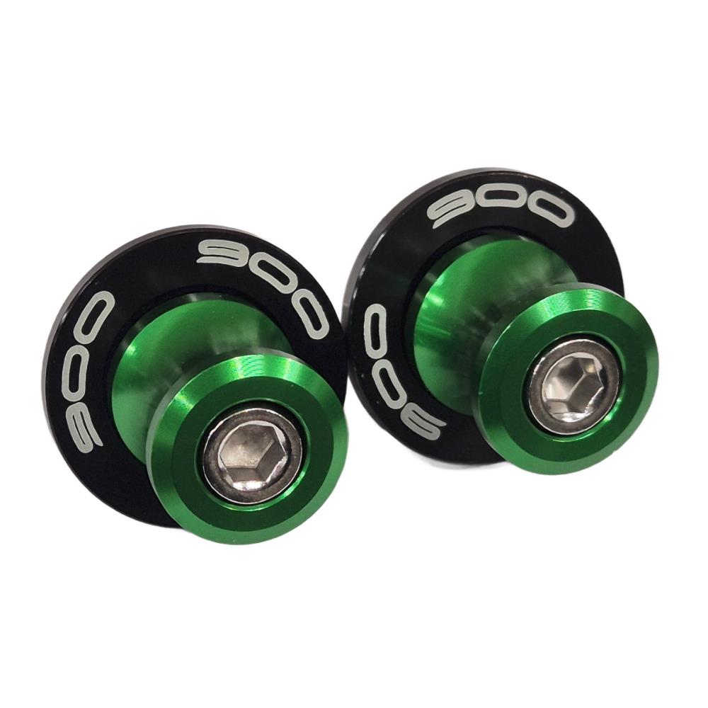 Green Kawasaki Z900 / RS 2017-2025 Rear Swingarm Spools Paddock Stand Bobbins