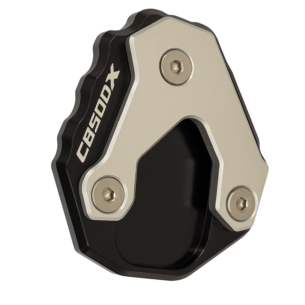 Black CNC Side Stand Kickstand Shoe Extender - Honda CB500X 2019-2025