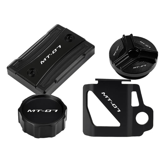 Brake Fluid Covers & Oil Filler Cap Set Yamaha MT-07 2014-2025 - 4 Piece Set