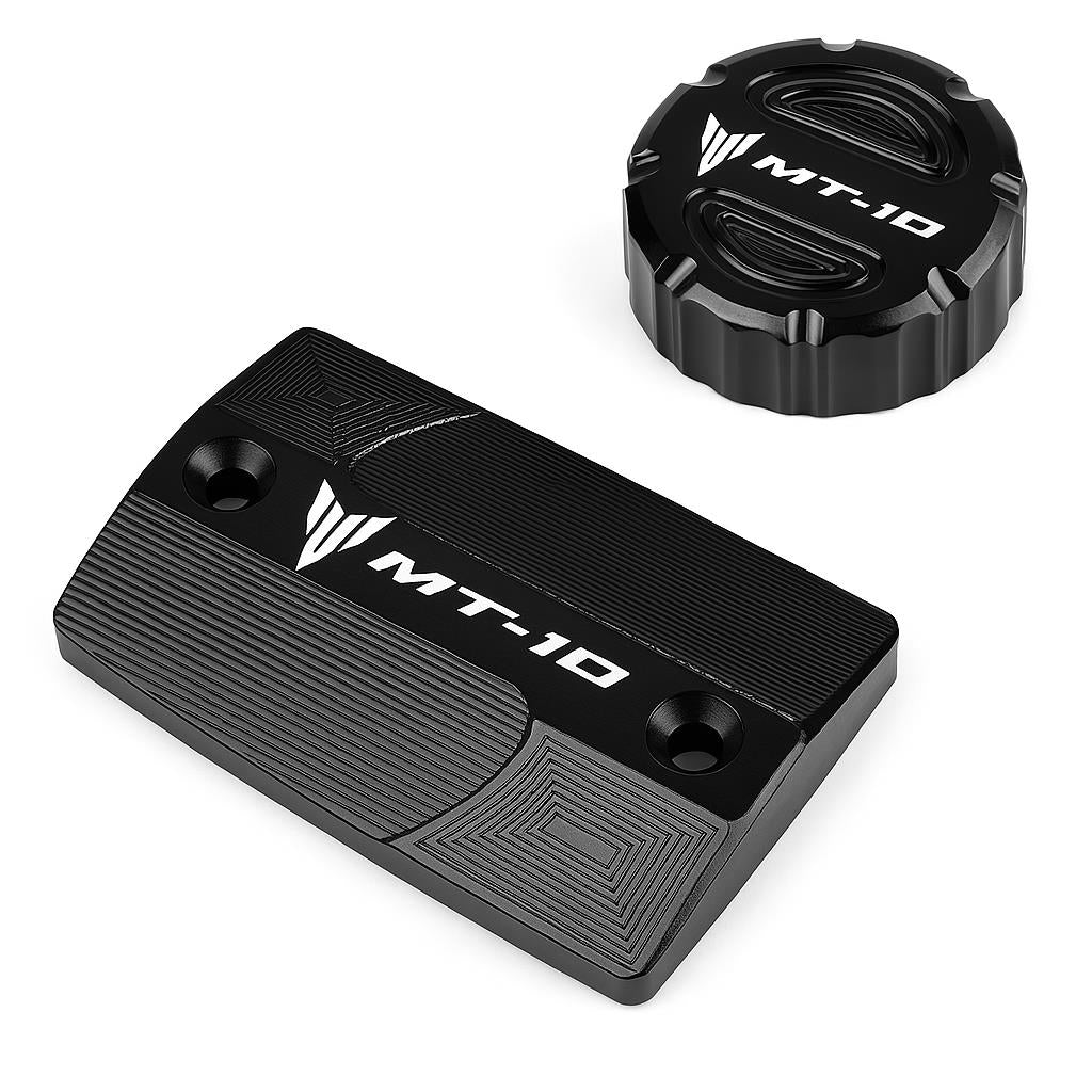 Black Front & Rear Brake Reservoir Covers For Yamaha MT-10 2015-2021