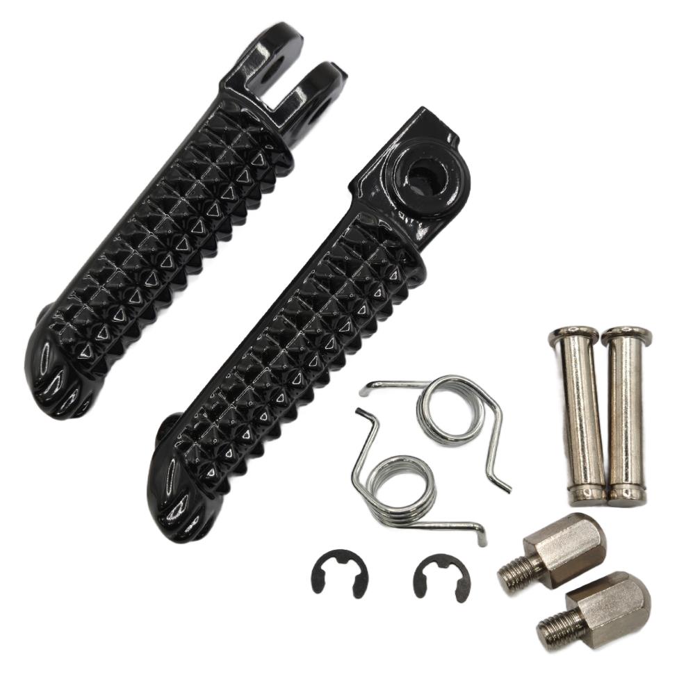 Black Front Riders Footpegs – Fit For Yamaha YZF R1 / R6 Series (1998–2025)