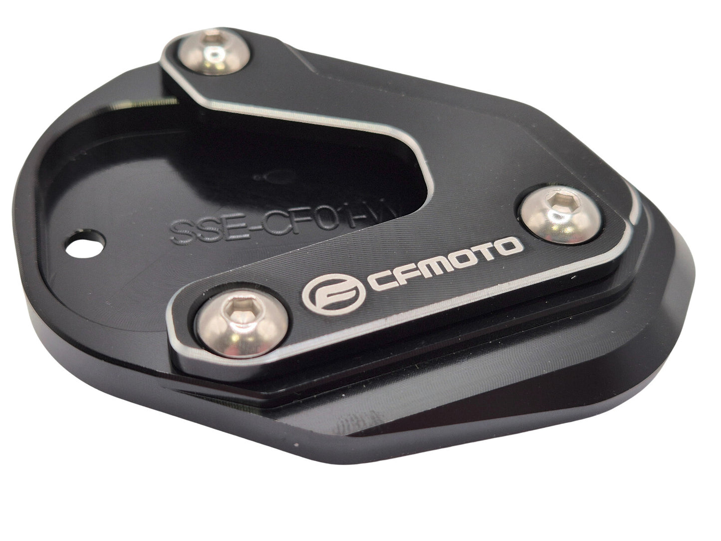 Black Kickstand Side Stand Shoe Extender - CFMOTO 650MT 700MT 800MT