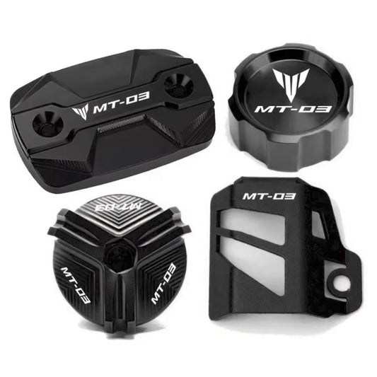 Brake Fluid Covers & Oil Filler Cap Set Yamaha MT-03 2015-2025 - 4 Piece Set