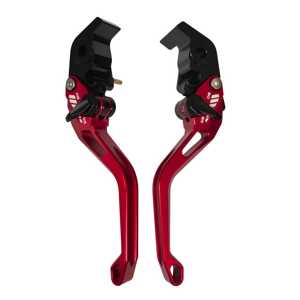 CNC Short Red Clutch & Brake Levers - Ducati Multistrada 1200 / 1260 / S / GT