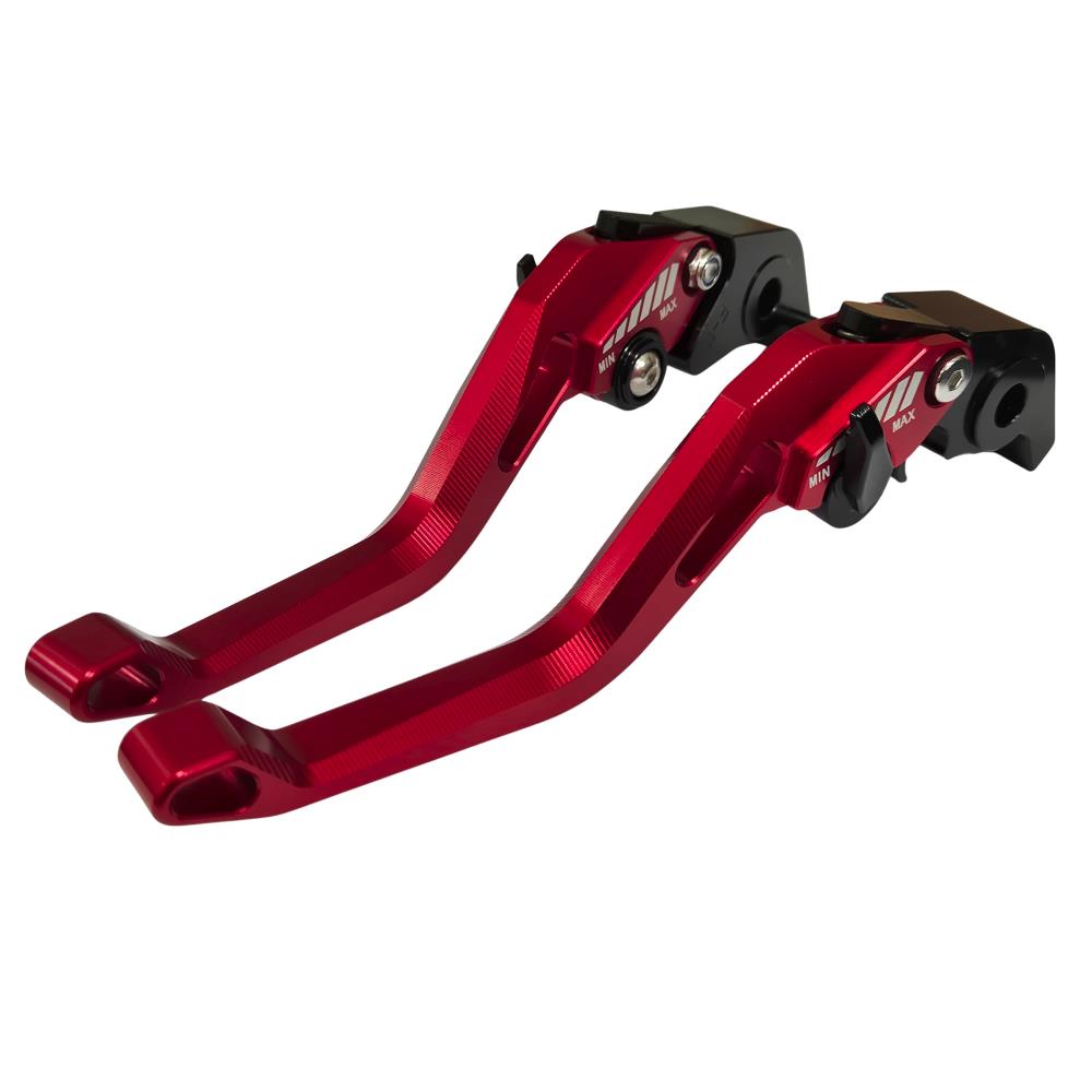 CNC Short Red Clutch & Brake Levers - Ducati Multistrada 1200 / 1260 / S / GT