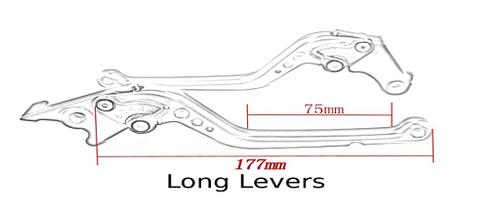 Honda CMX 500 300 Rebel 2017-2024 Black Long Brake & Clutch Levers