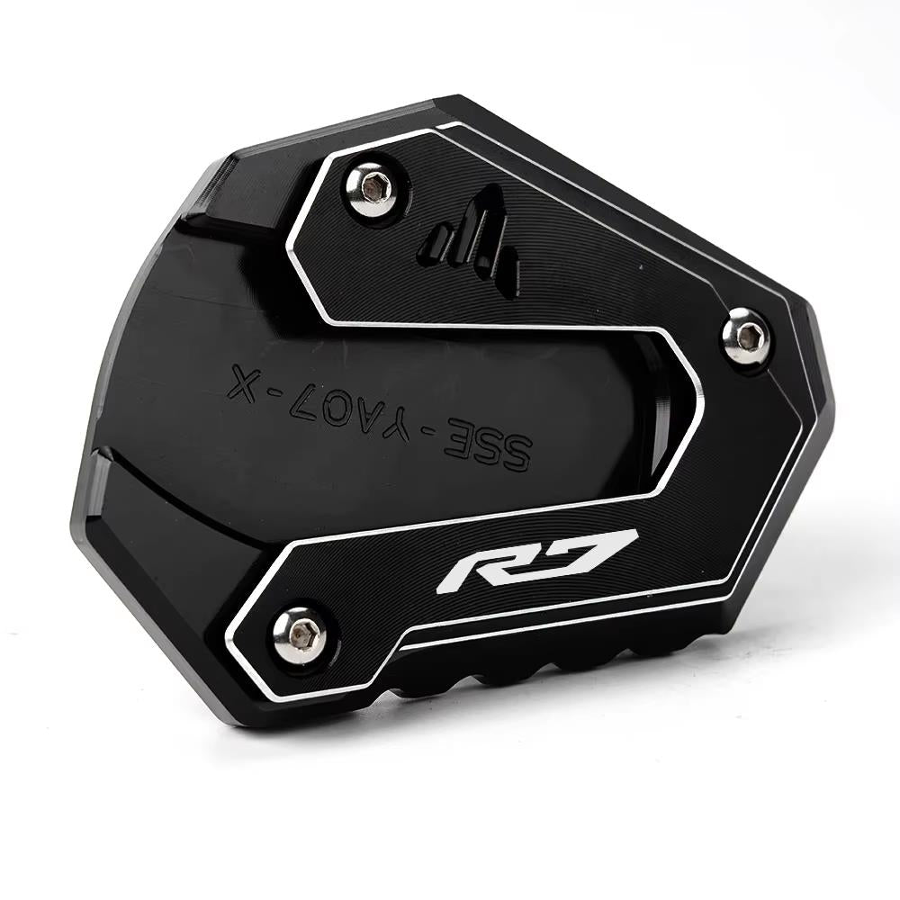 Black CNC Side Stand Kickstand Shoe Extender - Yamaha YZF-R7 2021-2025