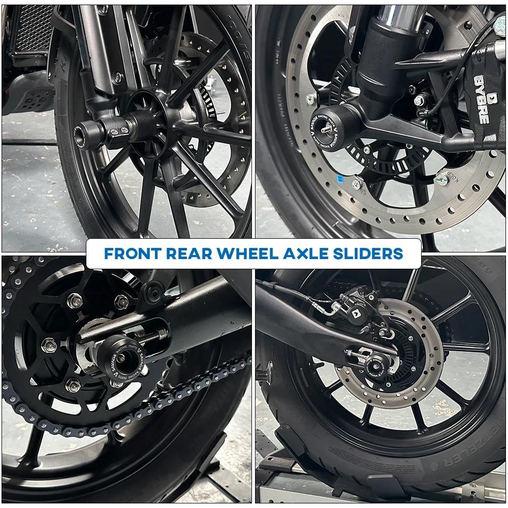 Front & Rear Set Axle Crash Protection Sliders Triumph Scramber 400 / Speed 400