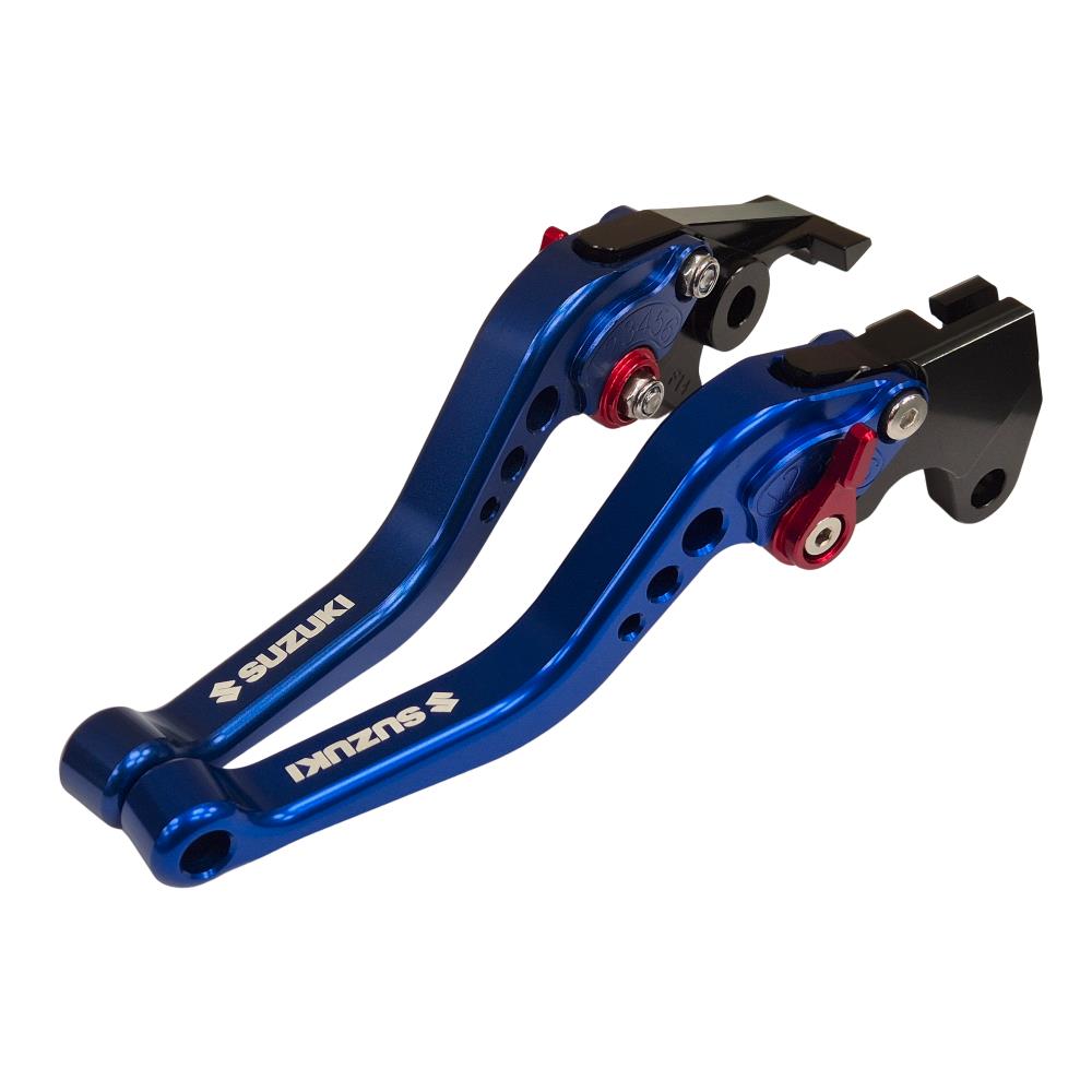 Short Blue Clutch & Brake Levers For Suzuki GSR 750 2011-2023