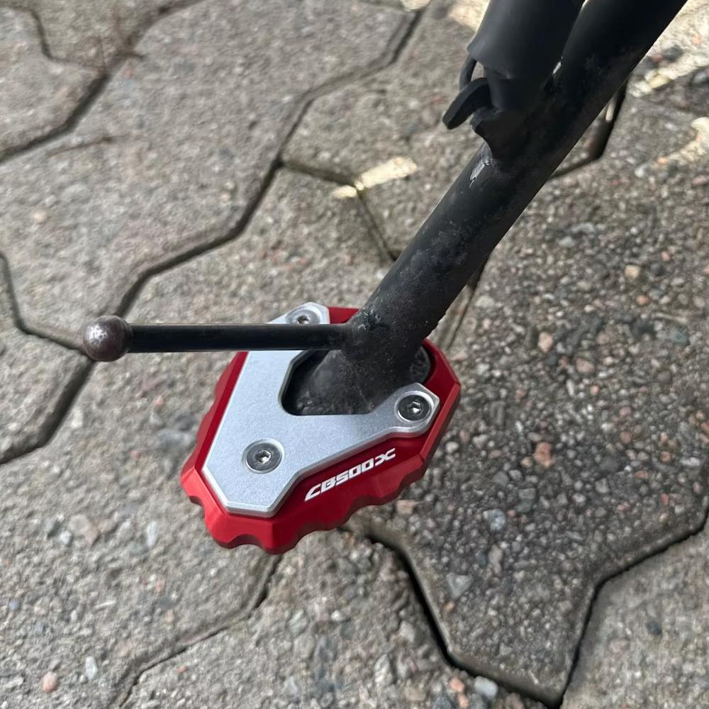 Red Side Stand Kickstand Shoe Extender - Honda CB500X 2019-2025