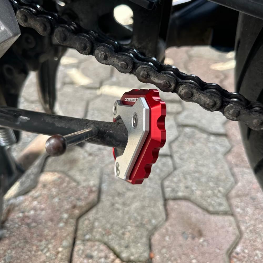 Red Side Stand Kickstand Shoe Extender - Honda CB500X 2019-2025