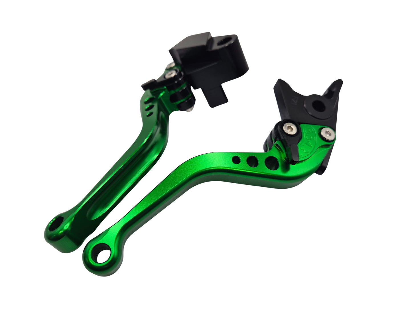 Short Green Clutch & Brake Levers For Kawasaki Z900 2017-2024