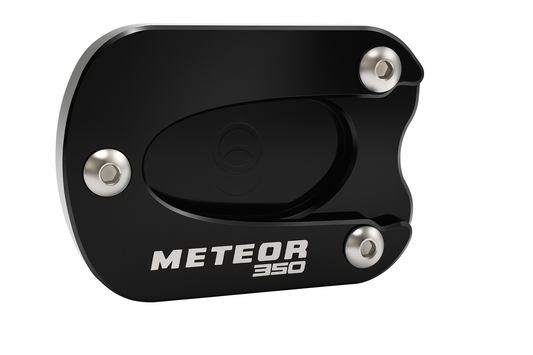 Black Side Stand Kickstand Shoe Extender - Royal Enfield METEOR 350 2022-2025
