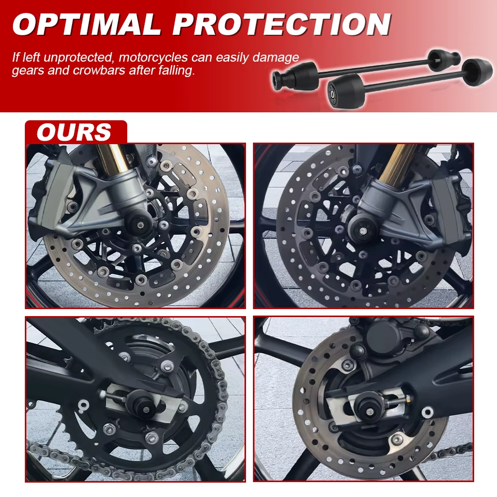Front & Rear Set Axle Crash Protection Bobbin Sliders Triumph Daytona 675 / 765