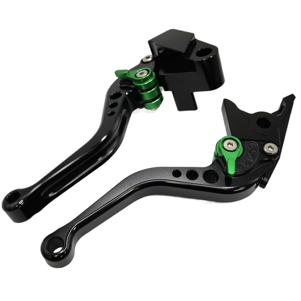 Short Black Green Clutch & Brake Levers - Kawasaki Ninja 650R / ER-6F 2017-2023