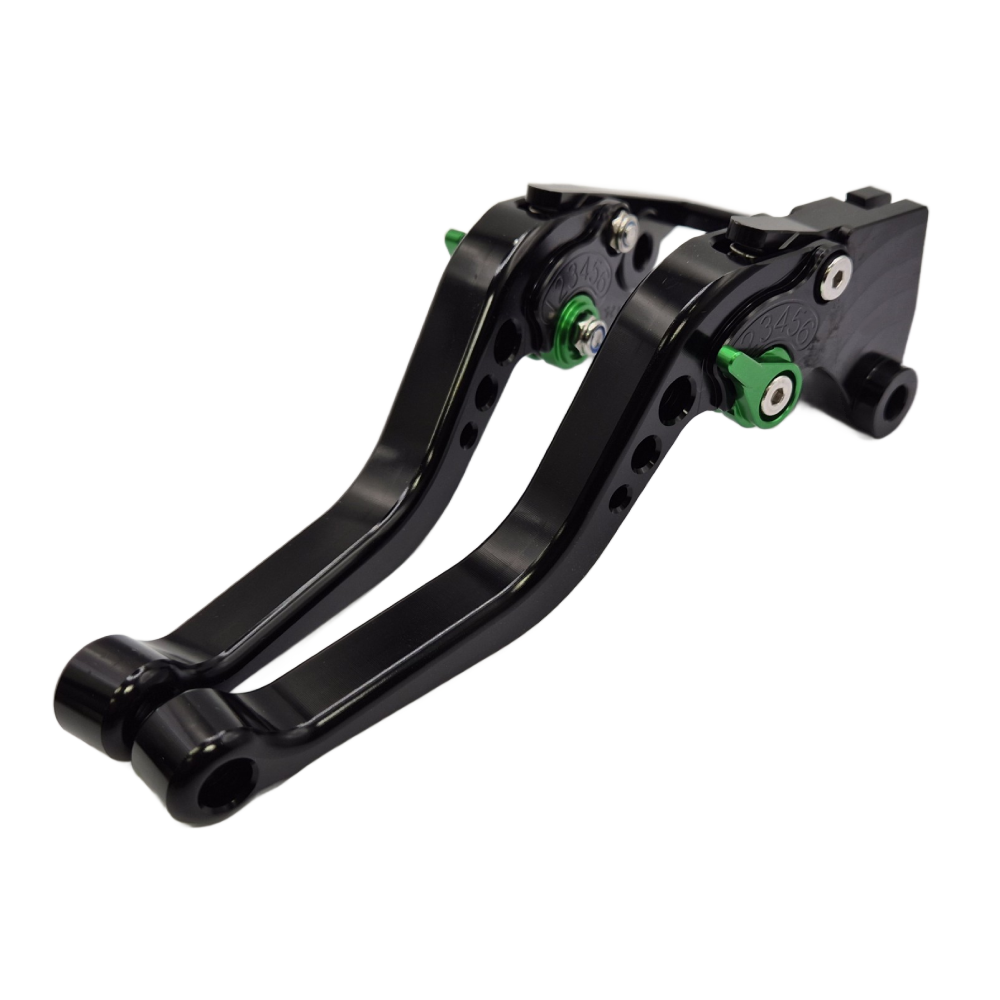 Kawasaki Ninja 125 / Z125 2019-2026 Short Black Green Clutch & Brake Levers