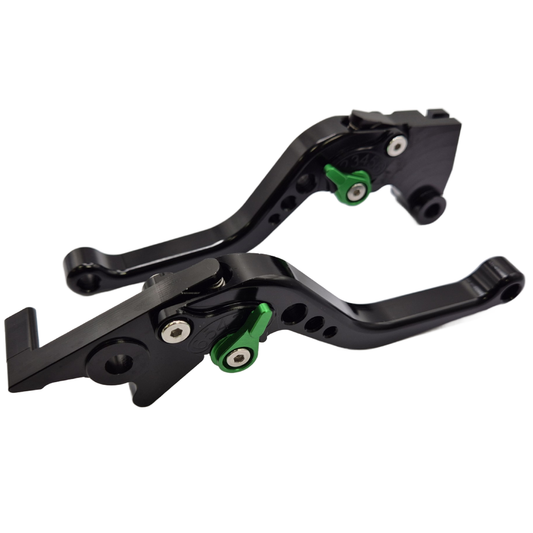 Short Black Green Clutch & Brake Levers For Kawasaki Ninja 125 / Z125 2019-2025