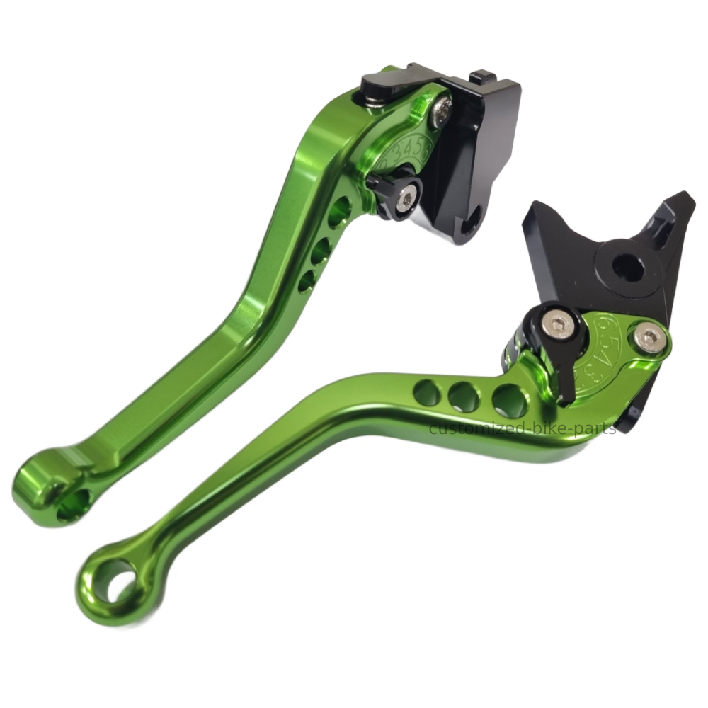 Short Green Clutch & Brake Levers - Kawasaki VERSYS 650 ZZR600 ZX9R GPZ500 ER-5