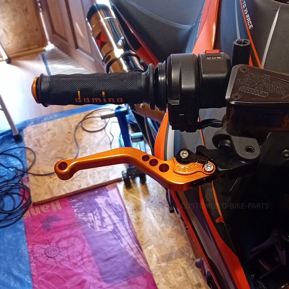 Short Orange Adjustable Brake & Clutch Lever Set - KTM 790 Duke 2018-2025