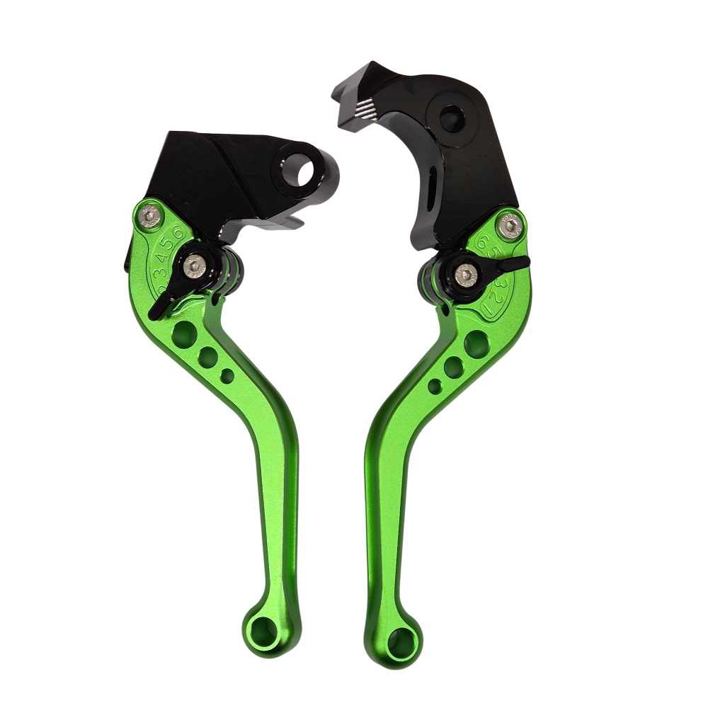 Short Green Clutch & Brake Levers For Kawasaki Z1000 2007-2016