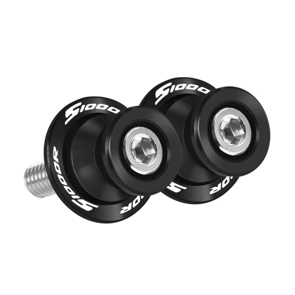Black Motorcycle Paddock Stand Spool Bobbins - BMW S1000R 2009-2026