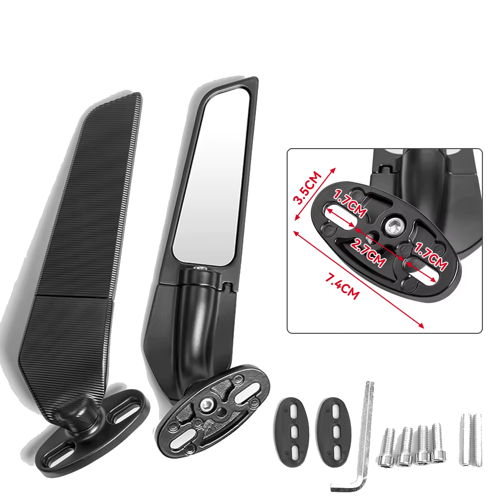 Adjustable Wing Fin Side Rear-view Mirrors Yamaha YZF R125 R1 R1M R1S R3 R6