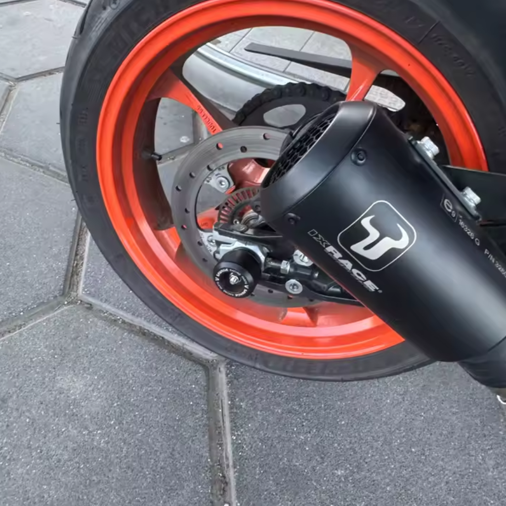 Front & Rear Set Axle Crash Bobbin Sliders - KTM Duke 125 390 2024-2026