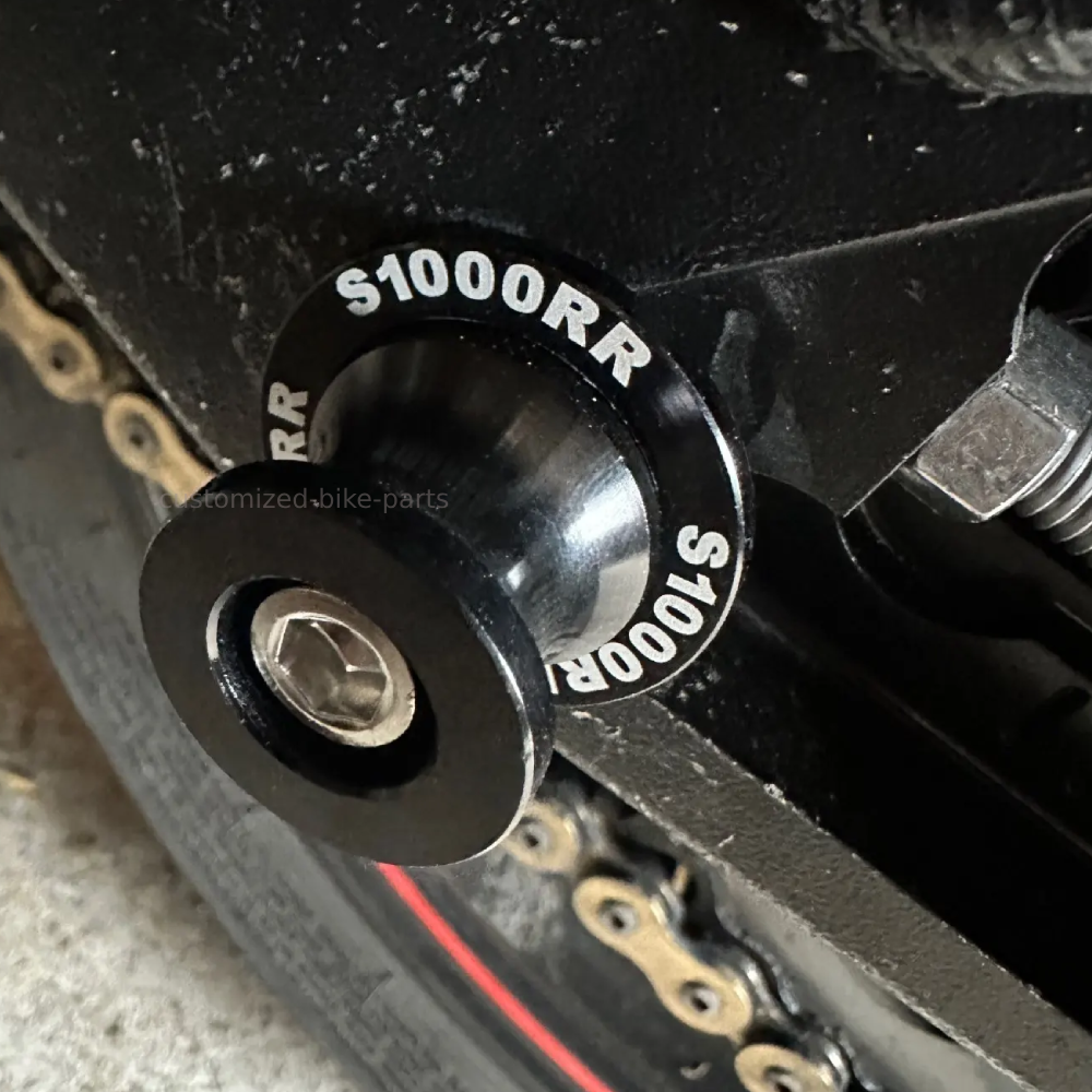 Black Motorcycle Paddock Stand Spool Bobbins - BMW S1000RR 2009-2025