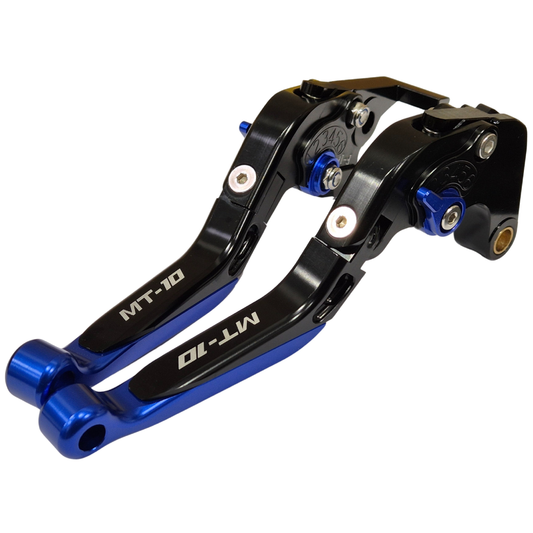 Blue/Black Adjustable Clutch Brake Lever Set - Yamaha MT-10 SP / MT-10 2016-2021