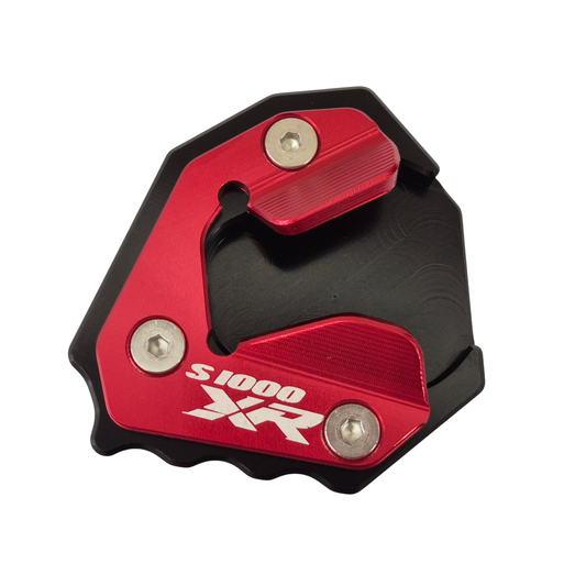 Black/Red CNC Side Stand Kickstand Shoe Extender - BMW S1000XR 2020-2025