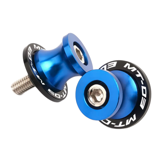 Blue Motorcycle Paddock Stand Spool Bobbins - Yamaha MT-03 2006-2025