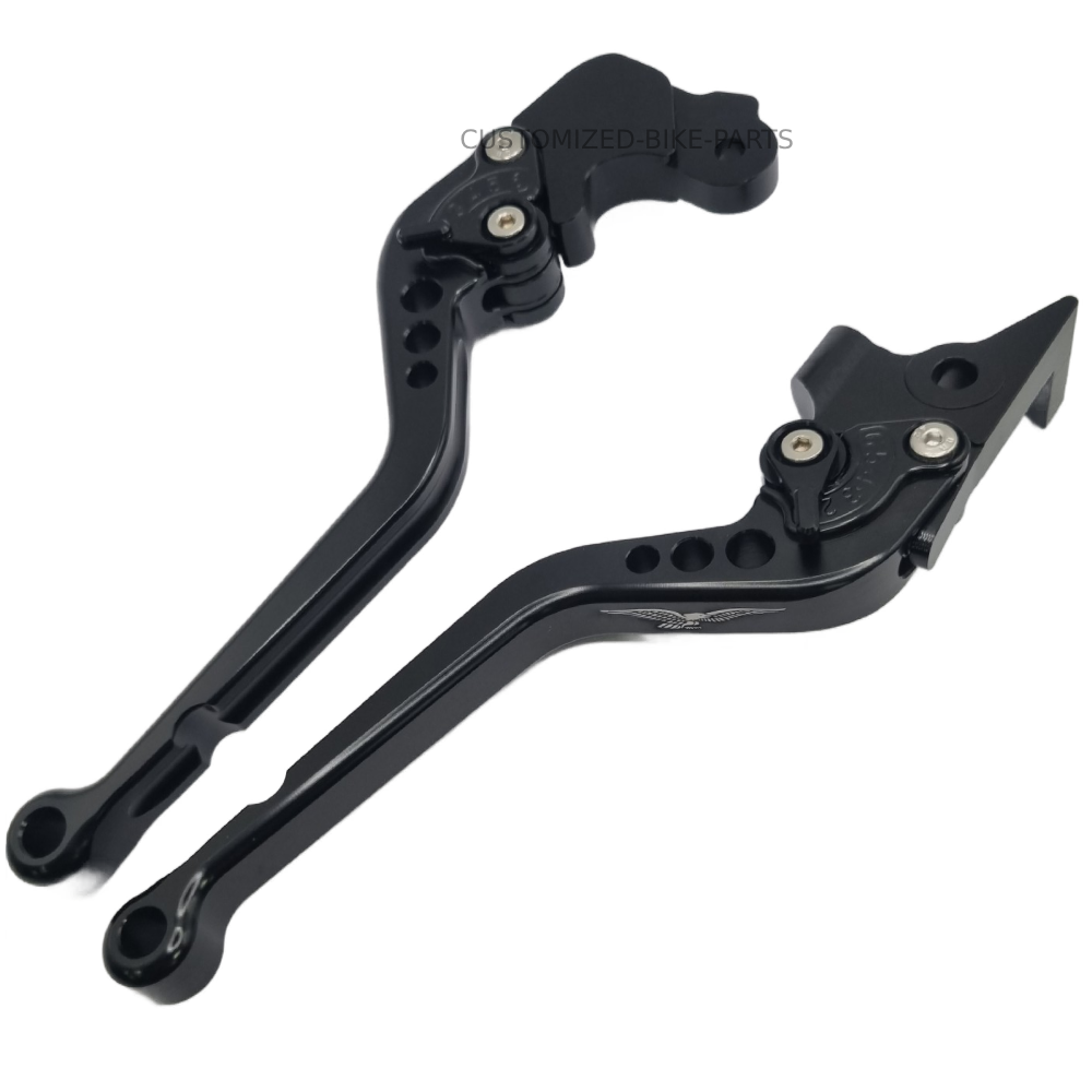 Long Black Clutch & Brake Levers For Moto Guzzi V9 Bobber Special 2021-2026