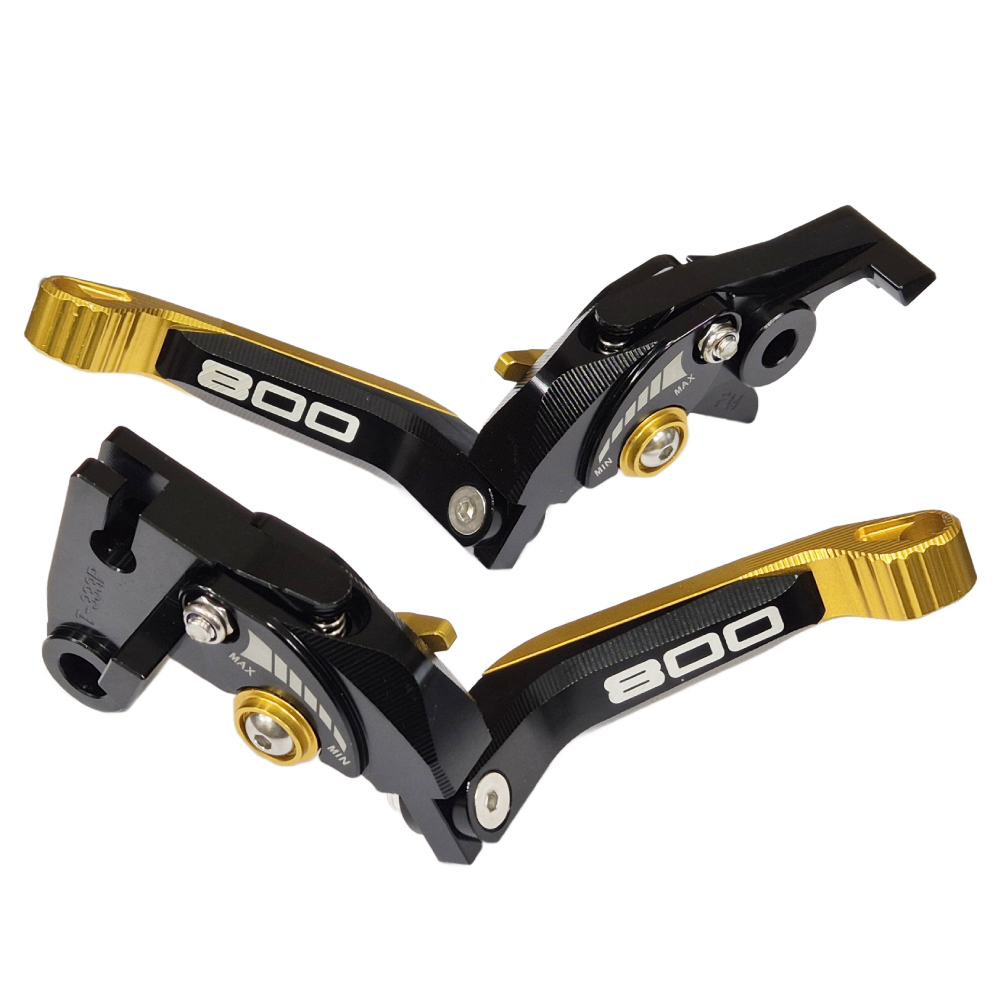 Gold & Black Extendable Clutch & Brake Levers - Triumph Trident 800 2025-2027